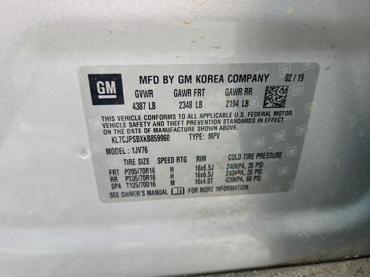 2019 CHEVROLET TRAX 1LT photo 13