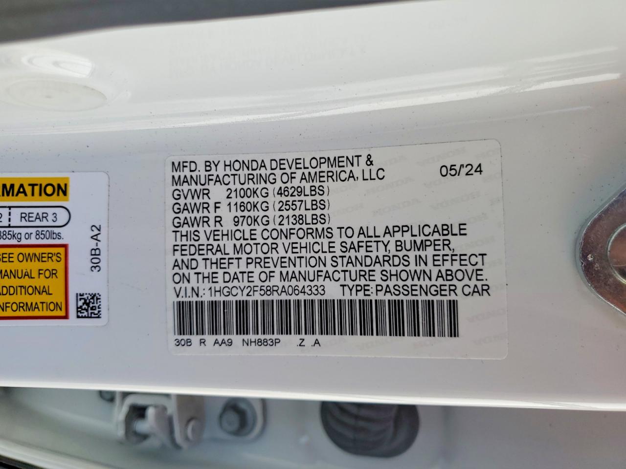 2024 HONDA ACCORD HYBRID SPORT photo 23