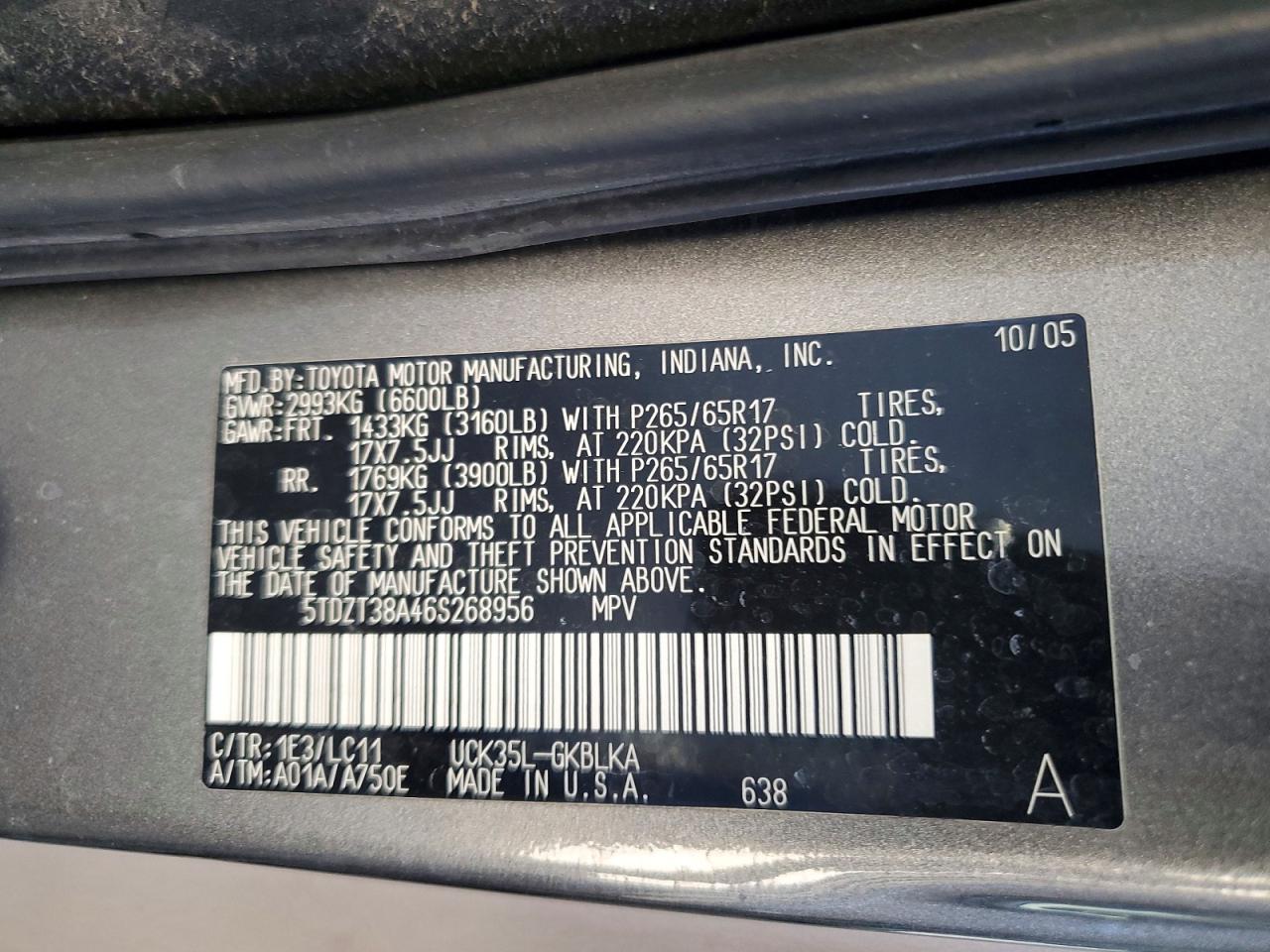 2006 TOYOTA SEQUOIA LIMITED photo 14