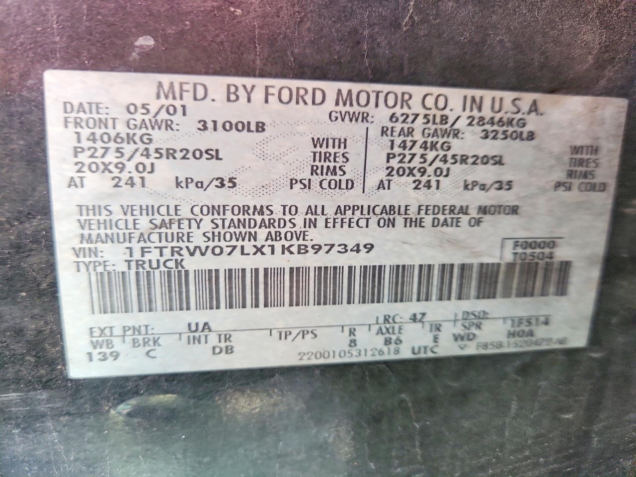 2001 FORD F150 SUPERCREW photo 12
