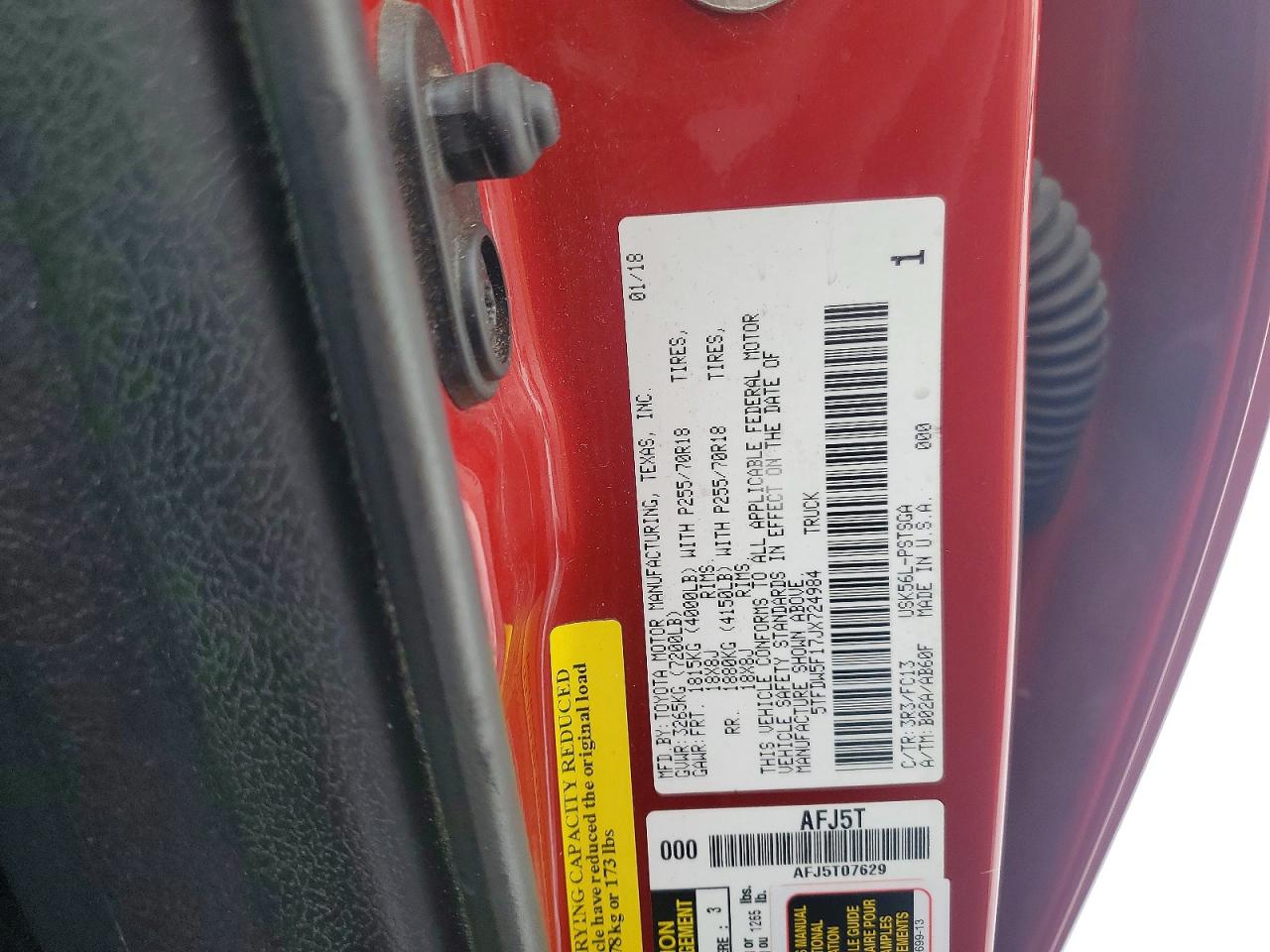 2018 TOYOTA TUNDRA SR5 photo 37