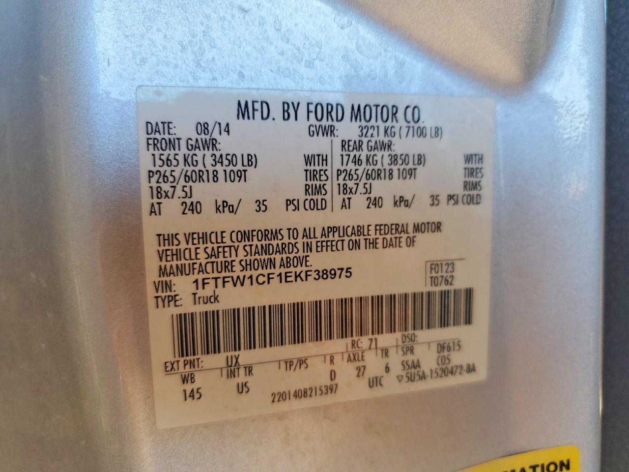 2014 FORD F150 SUPERCREW photo 12