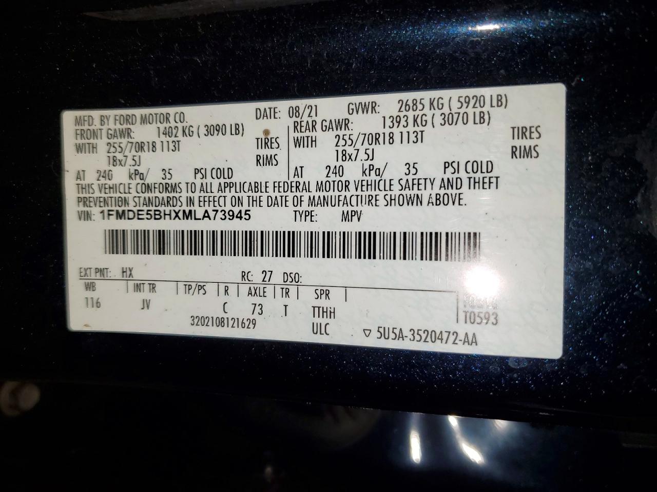 2021 FORD BRONCO BASE photo 13
