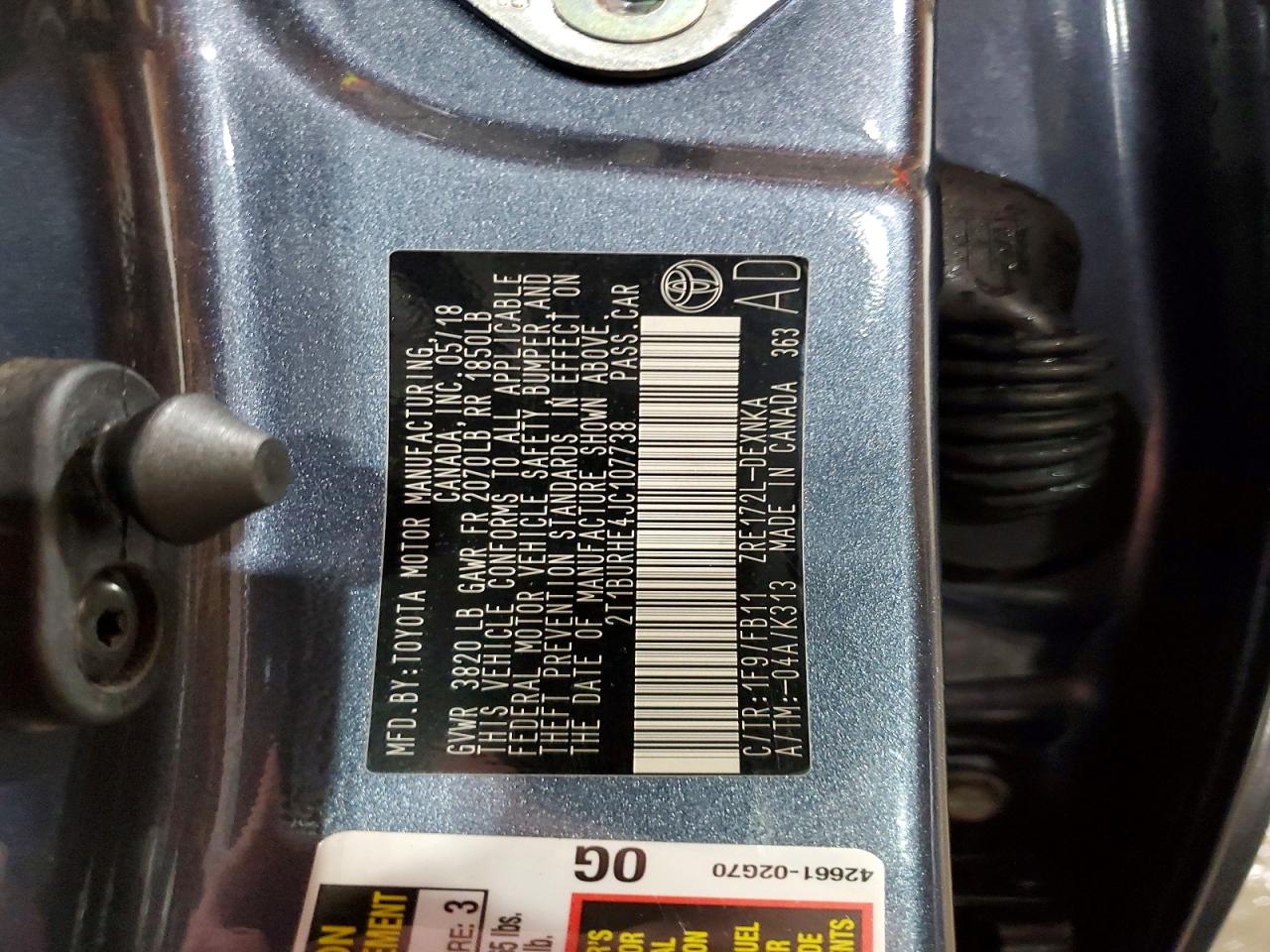 2018 TOYOTA COROLLA LE photo 23