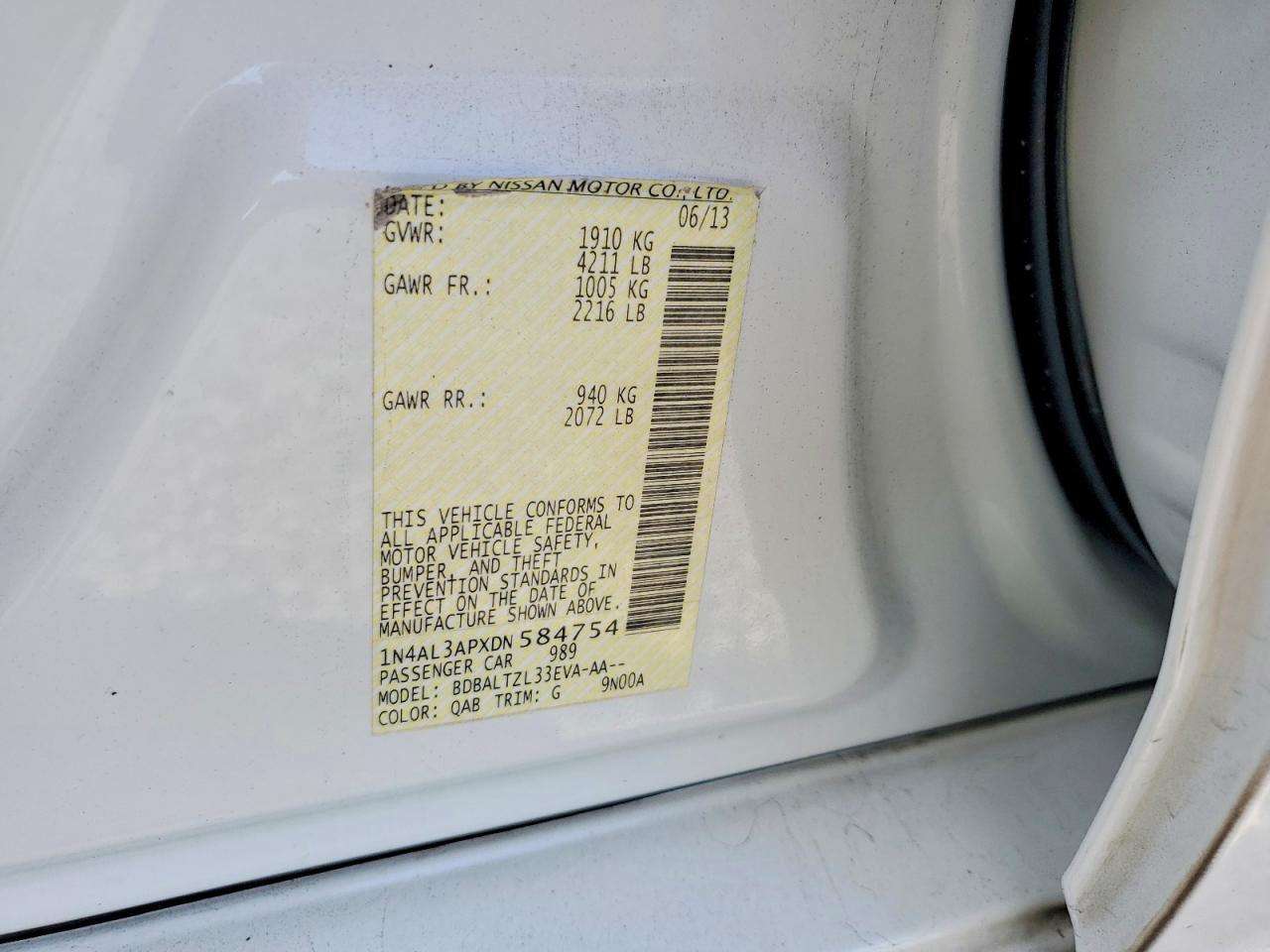 2013 NISSAN ALTIMA 2.5 photo 12