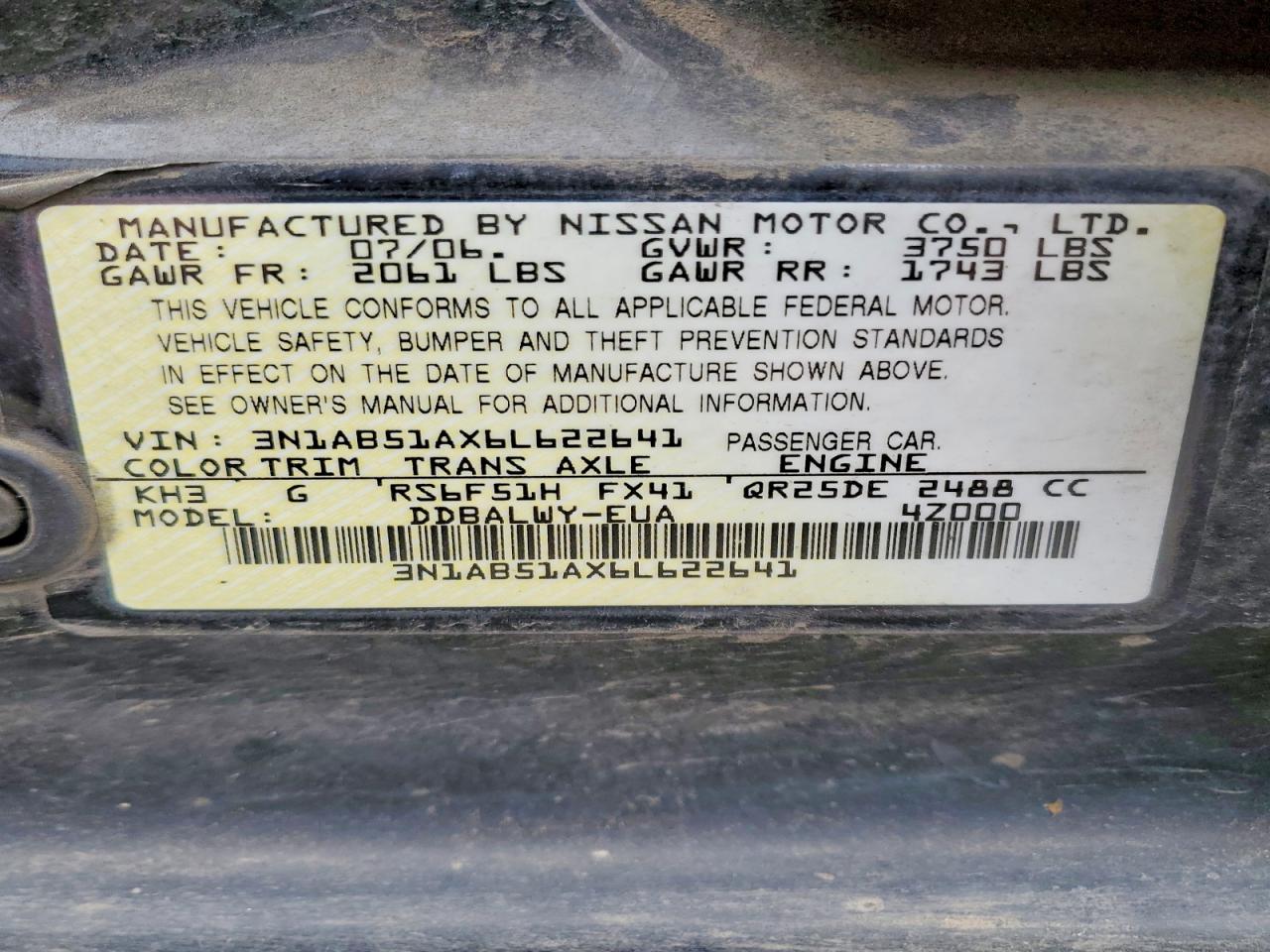 2006 NISSAN SENTRA SE-R photo 23