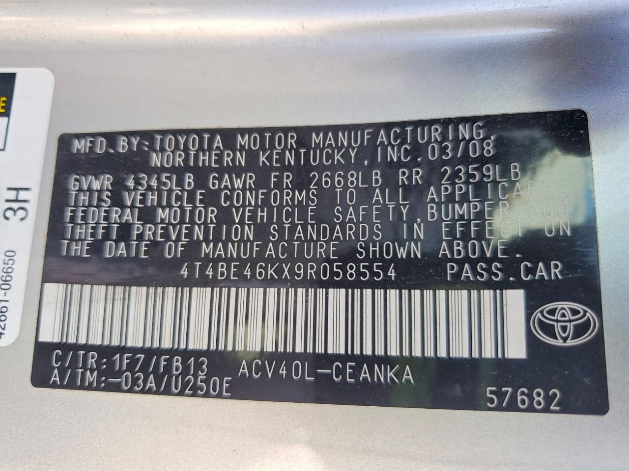 2009 TOYOTA CAMRY BASE photo 13