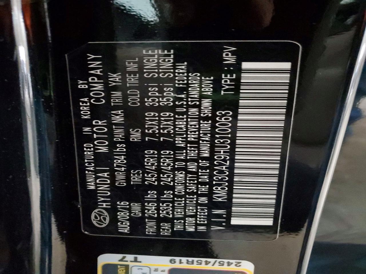 2017 HYUNDAI TUCSON LIMITED photo 27
