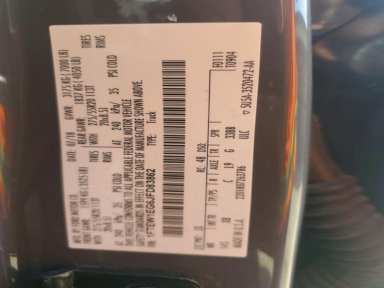 2018 FORD F150 SUPERCREW photo 13
