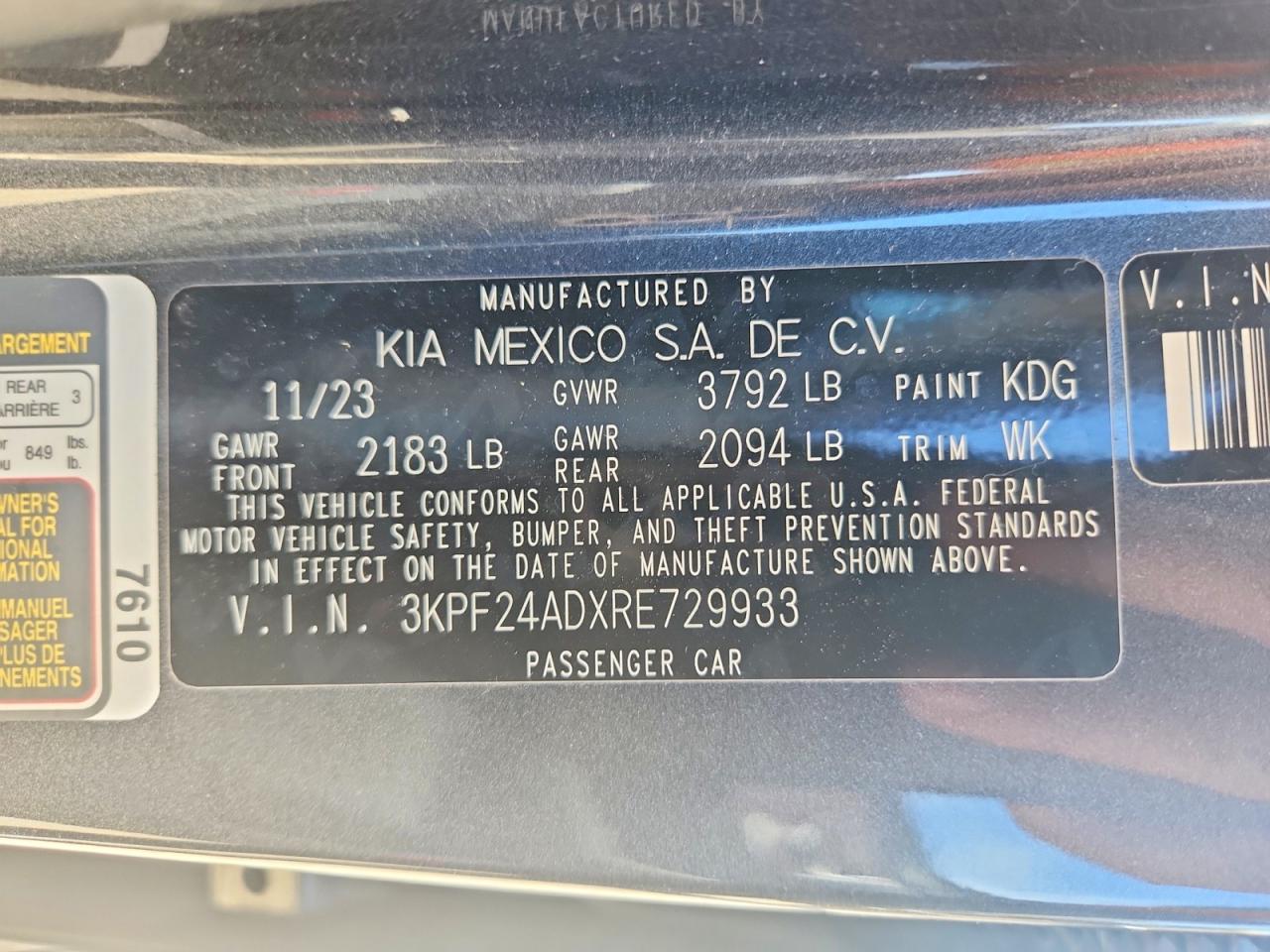 2024 KIA FORTE LXS photo 23