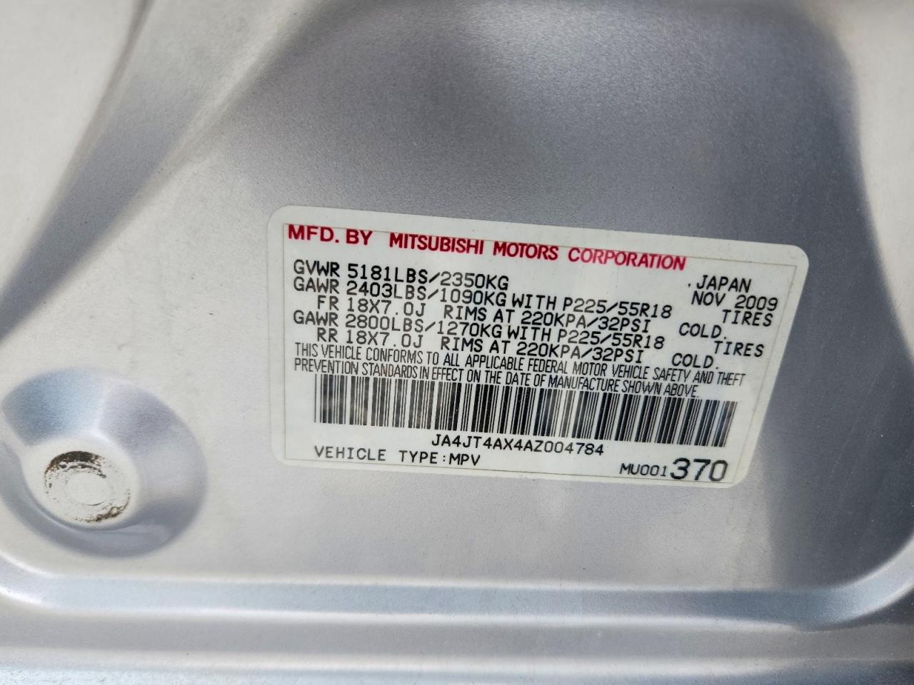 2010 MITSUBISHI OUTLANDER XLS photo 49