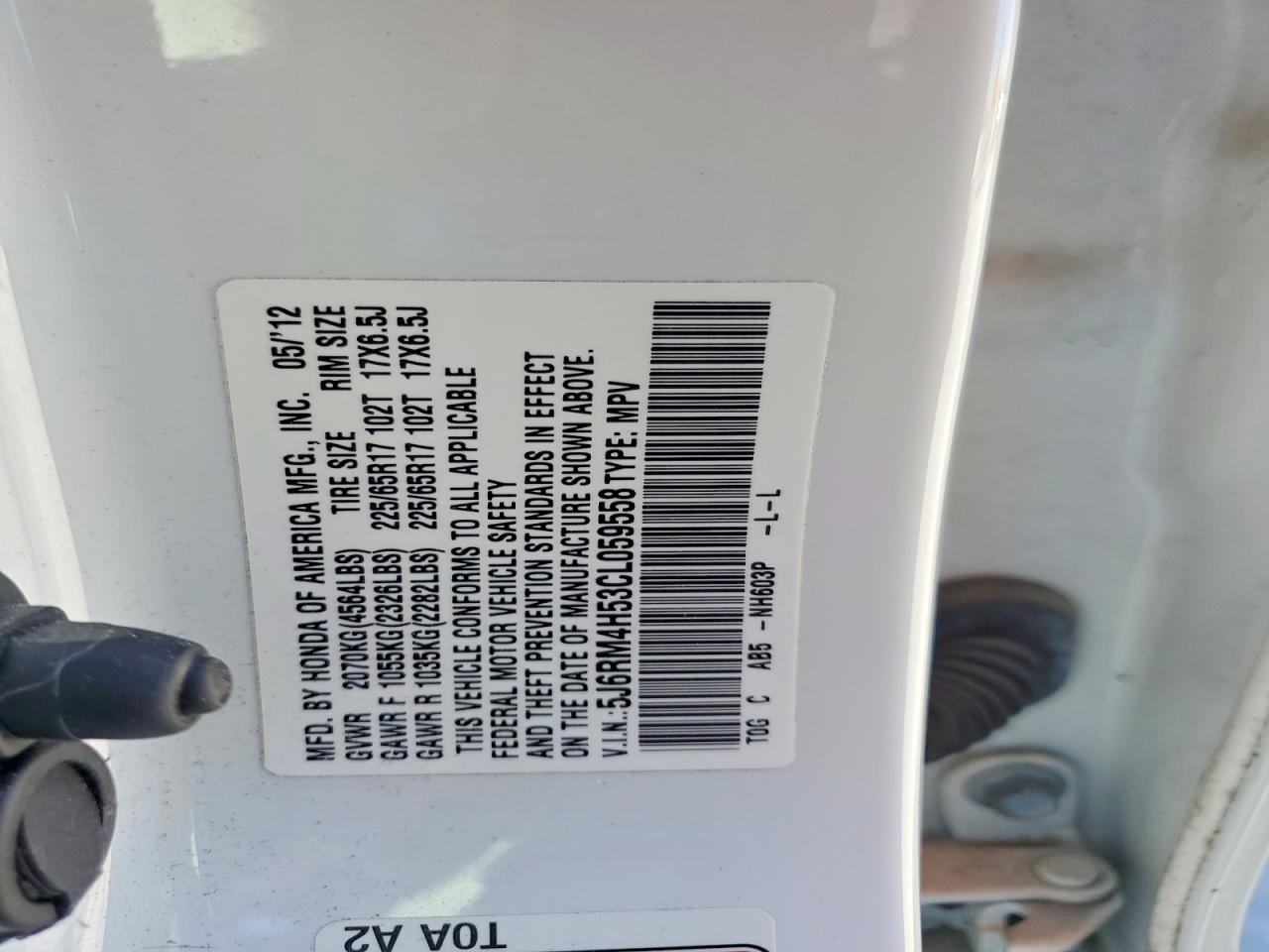 2012 HONDA CR-V EX photo 23