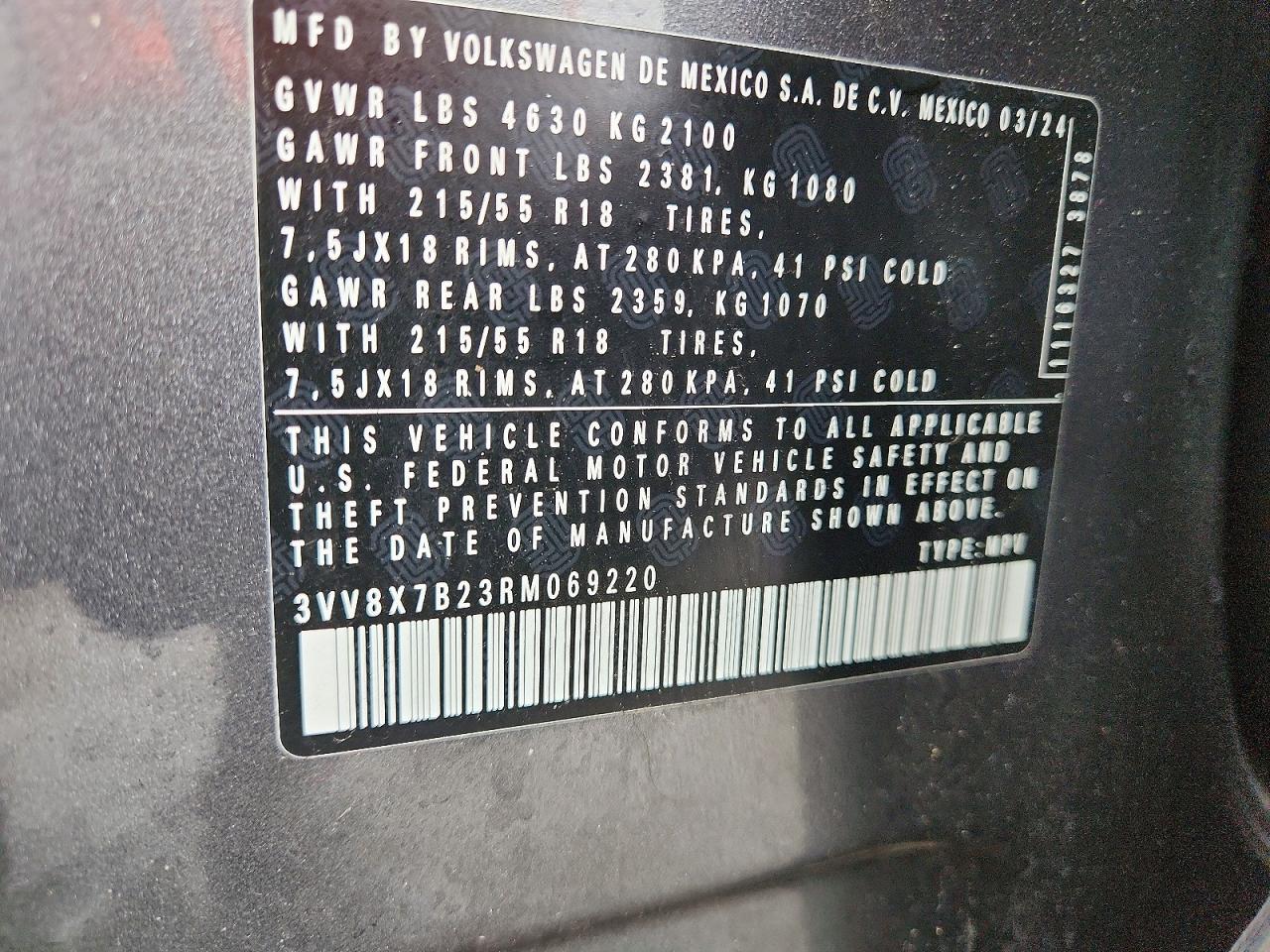 2024 VOLKSWAGEN TAOS S photo 25