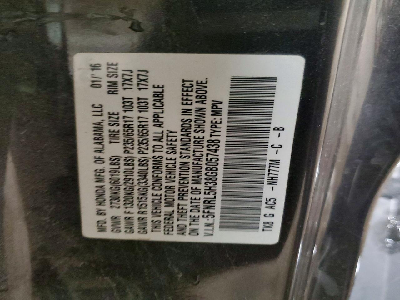 2016 HONDA ODYSSEY SE photo 13