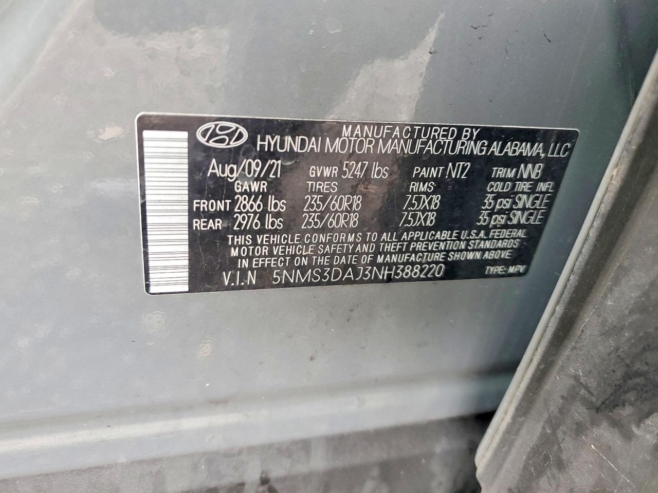 2022 HYUNDAI SANTA FE photo 37