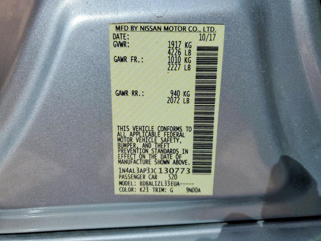 2018 NISSAN ALTIMA 2.5 SV photo 37