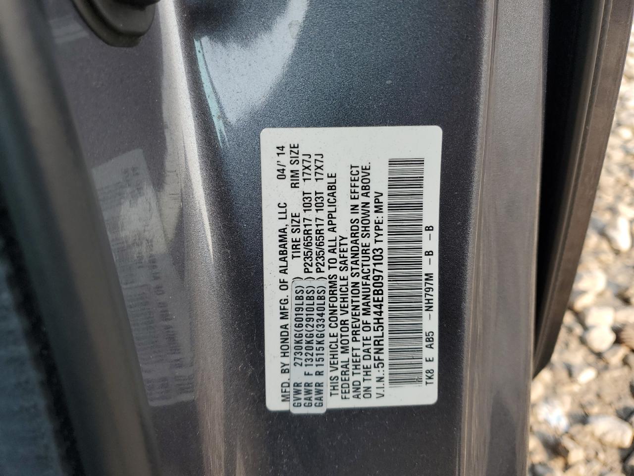 2014 HONDA ODYSSEY EX photo 13