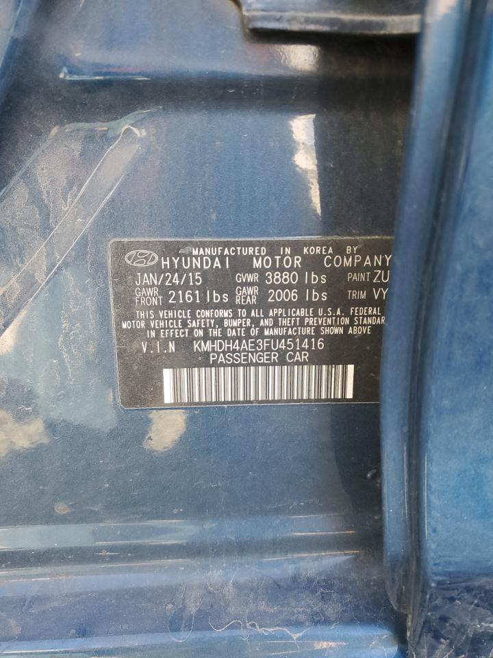 2015 HYUNDAI ELANTRA SE photo 23