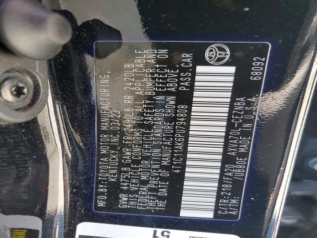2023 TOYOTA CAMRY LE photo 23