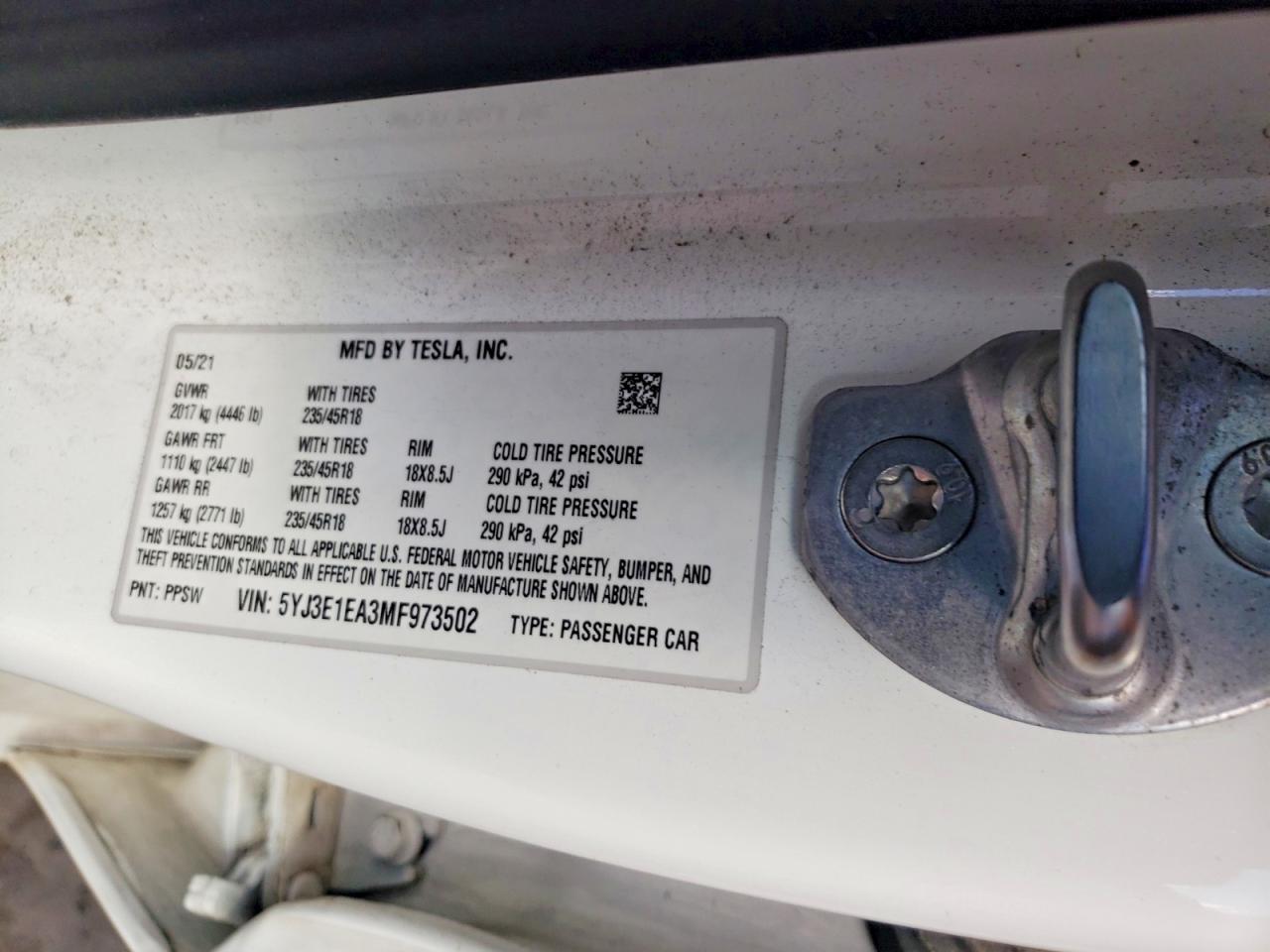 2021 TESLA MODEL 3 photo 12