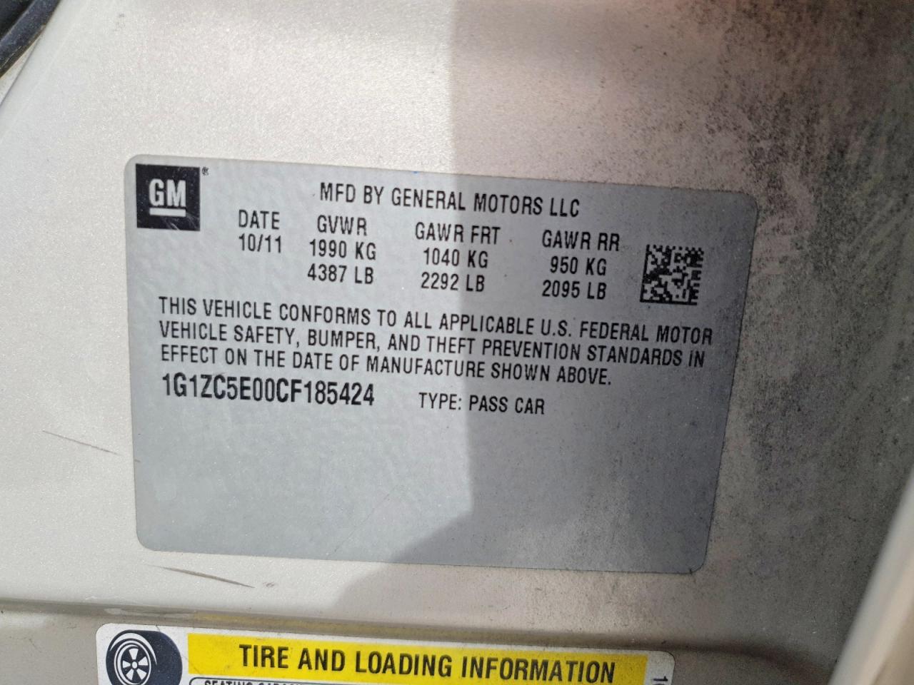 2012 CHEVROLET MALIBU 1LT photo 23
