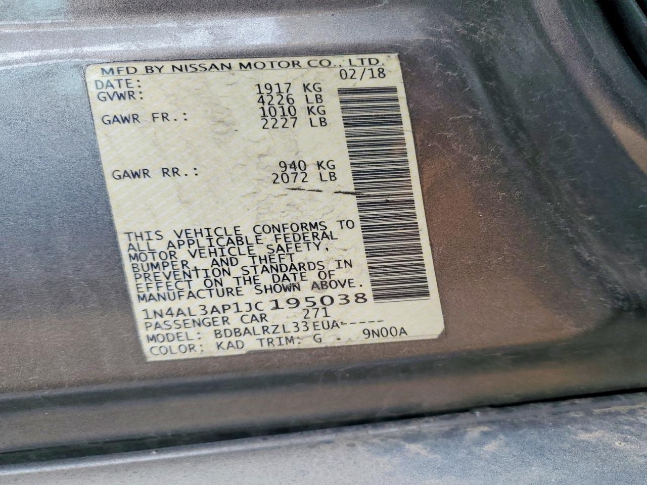2018 NISSAN ALTIMA 2.5 SL photo 34