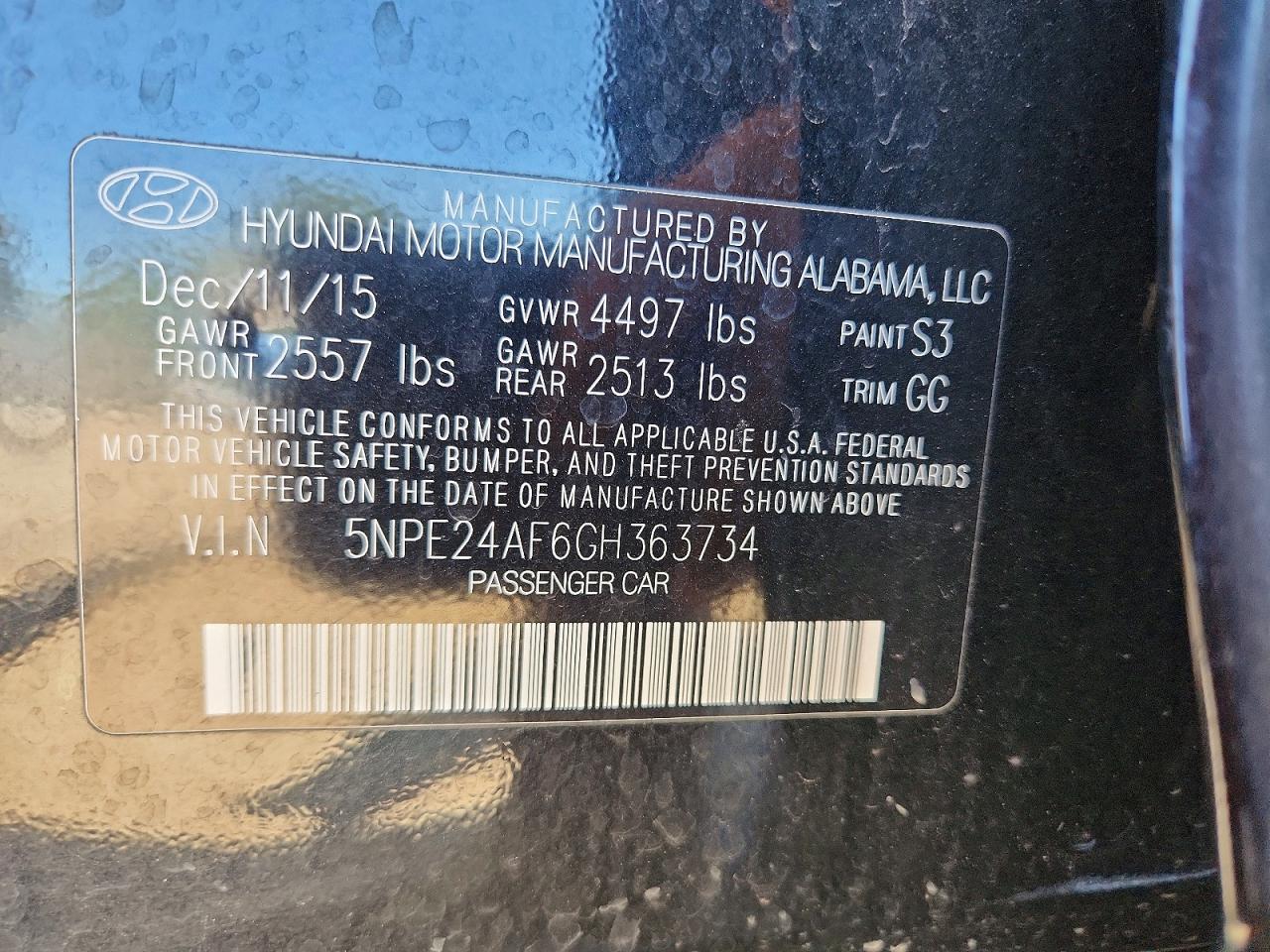 2016 HYUNDAI SONATA SE photo 12