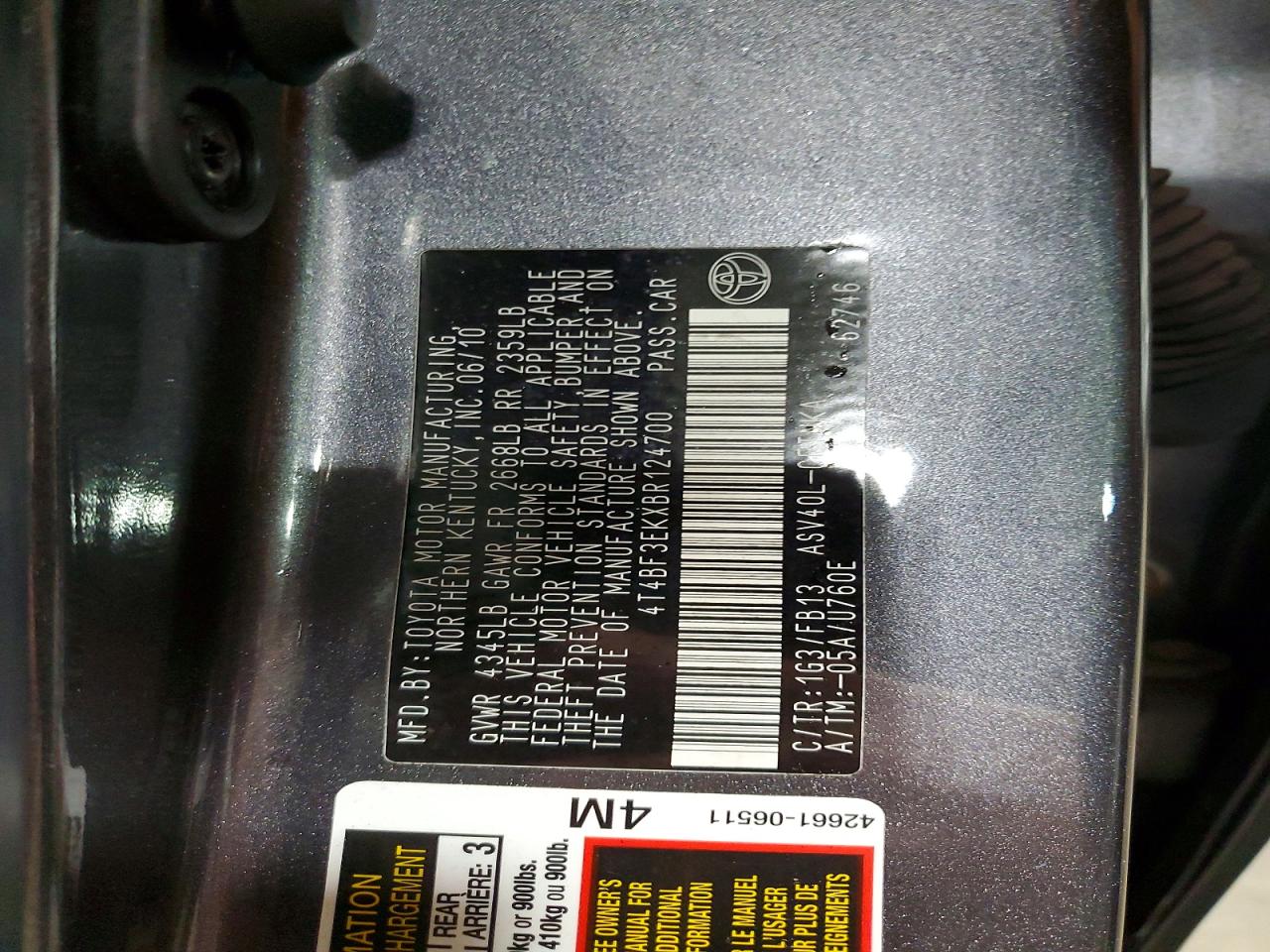 2011 TOYOTA CAMRY LE photo 23