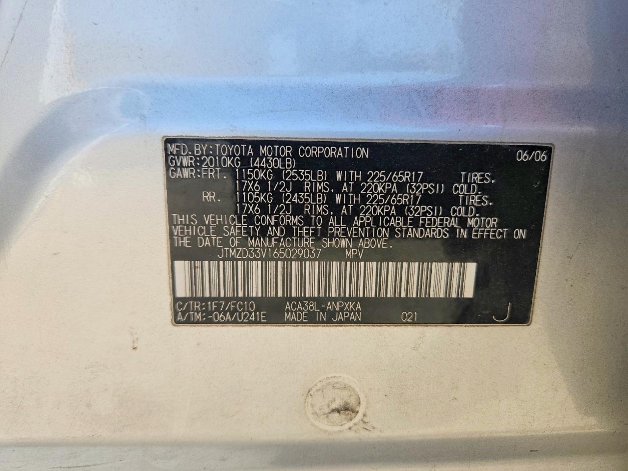2006 TOYOTA RAV4 BASE photo 37