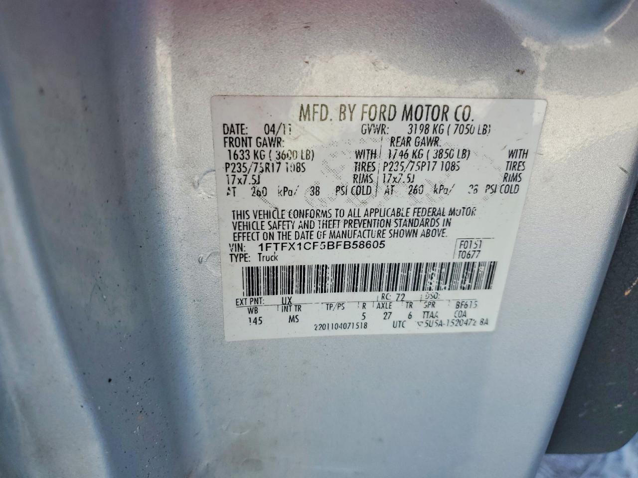2011 FORD F150 SUPER CAB photo 12