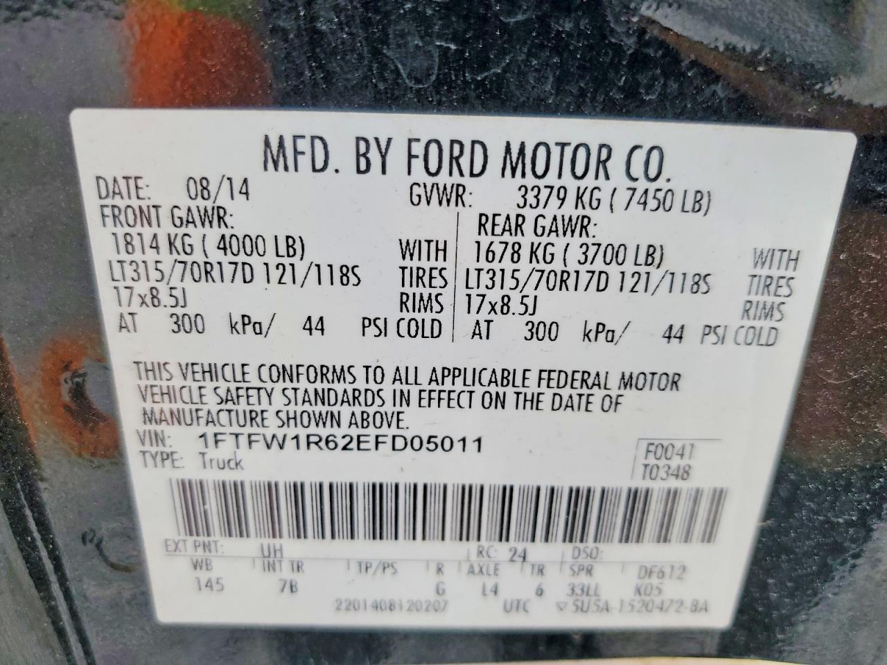 2014 FORD F150 photo 13
