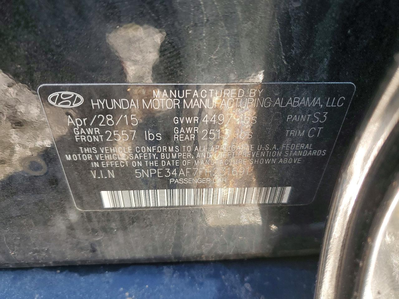 2015 HYUNDAI SONATA LIMITED photo 12
