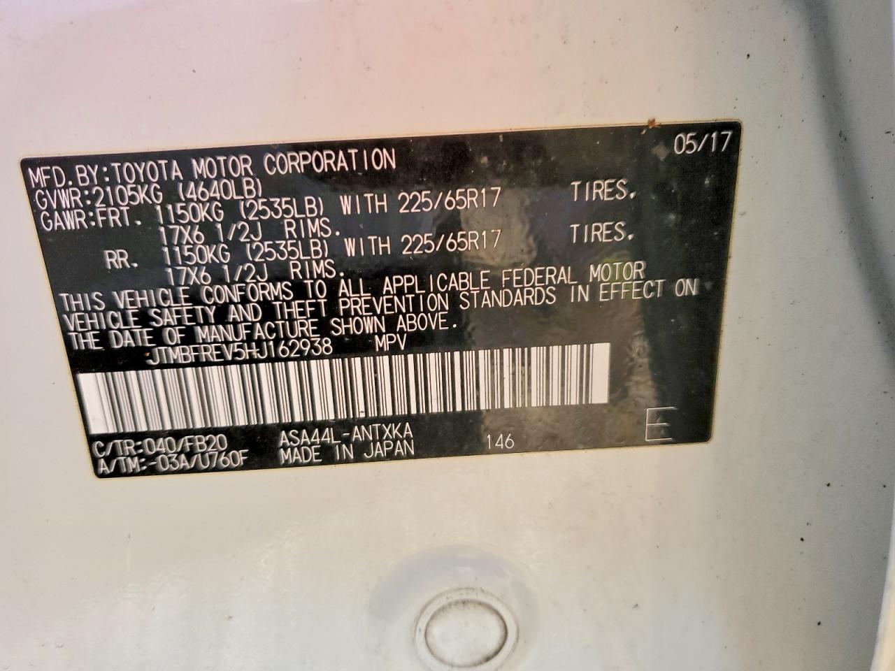 2017 TOYOTA RAV4 LE photo 23