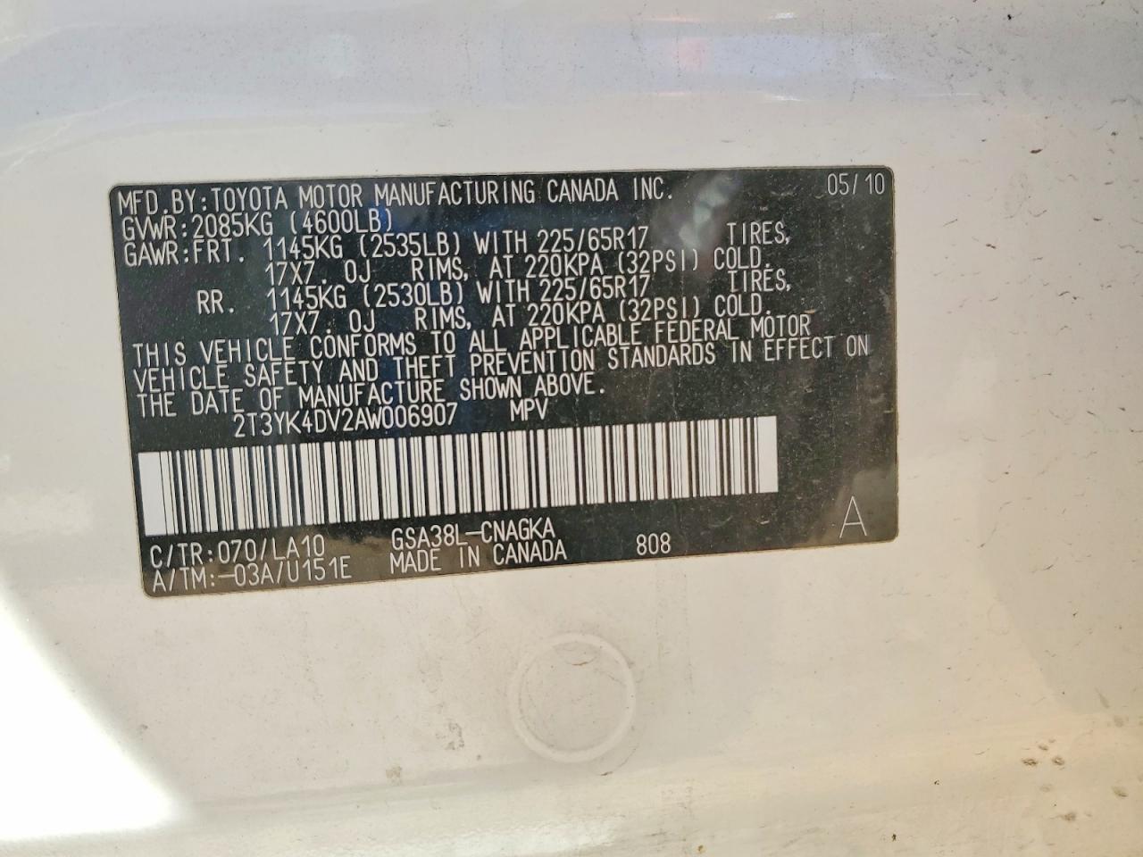 2010 TOYOTA RAV4 LIMITED photo 14