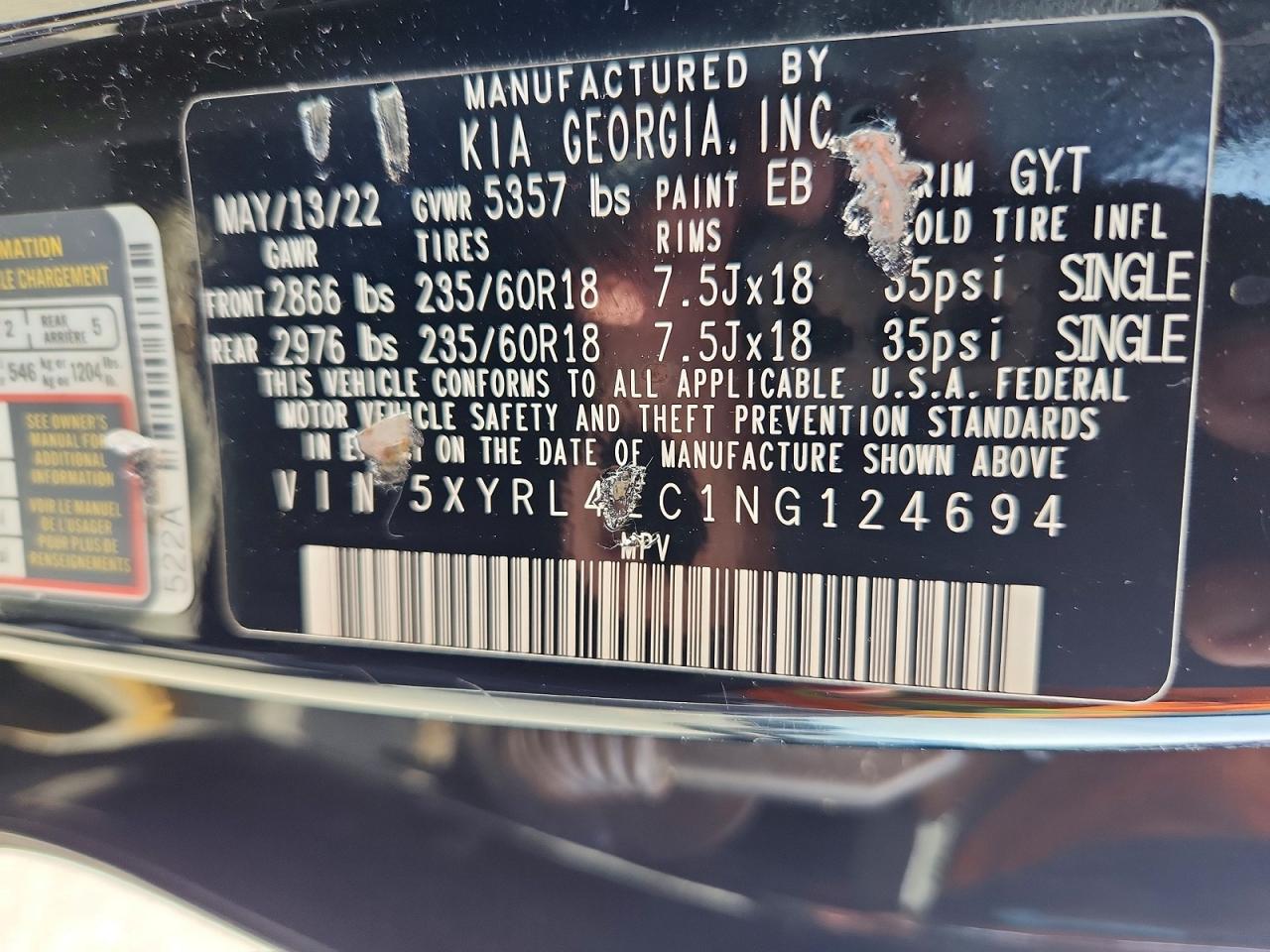 2022 KIA SORENTO S photo 25