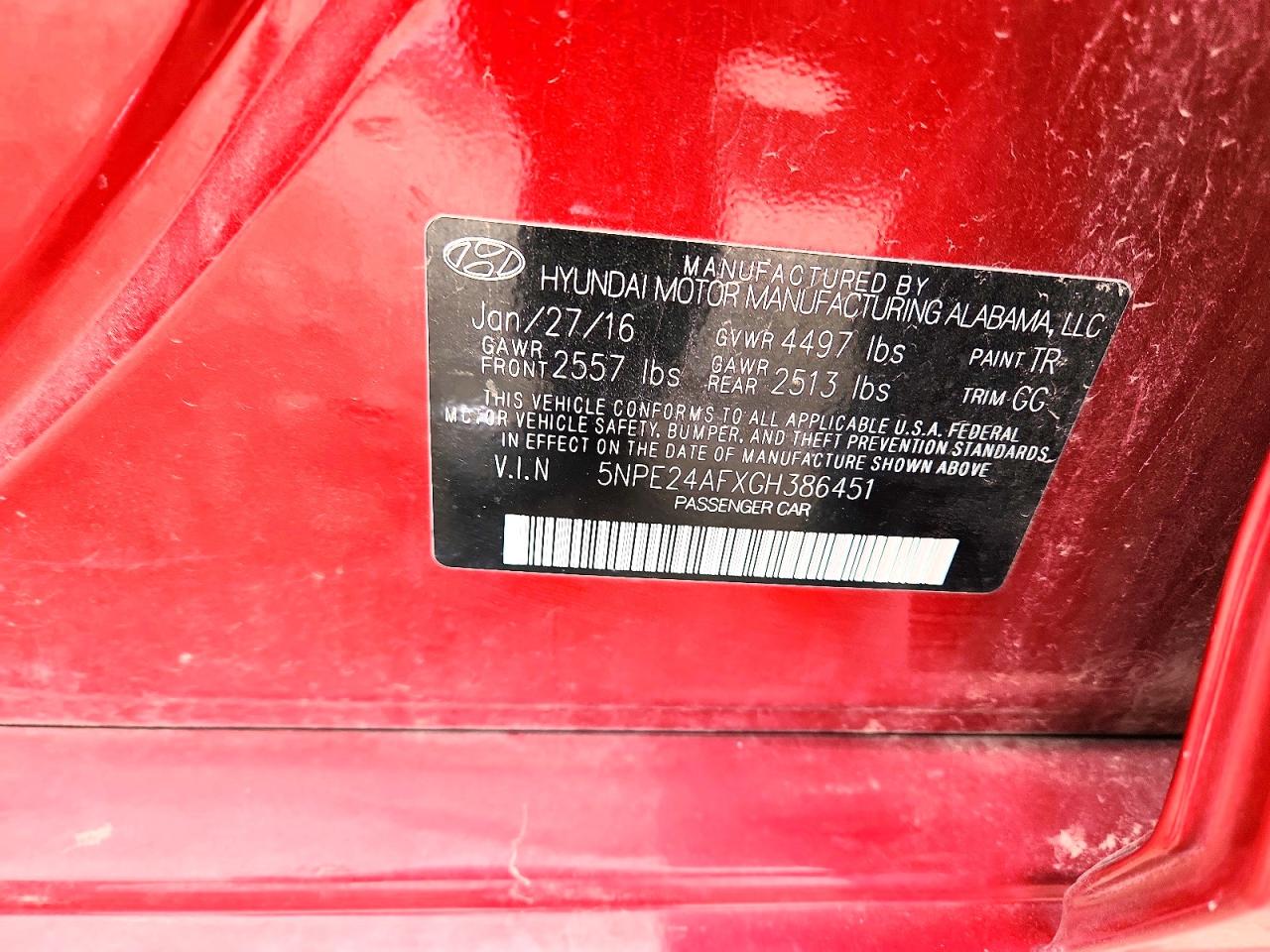 2016 HYUNDAI SONATA SE photo 37