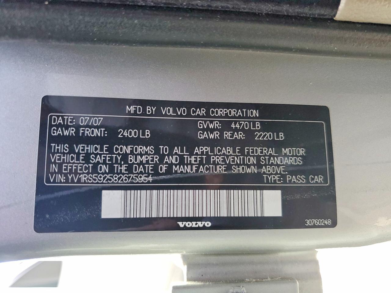 2008 VOLVO S60 2.5T photo 12