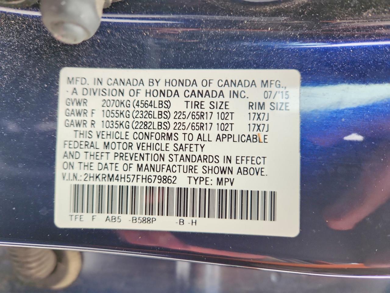 2015 HONDA CR-V EX photo 13
