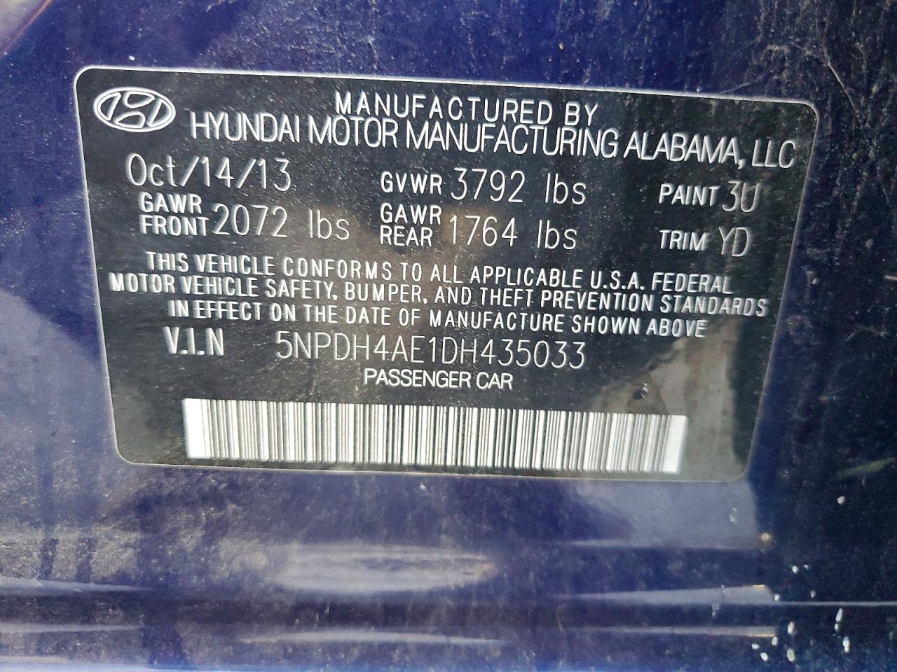 2013 HYUNDAI ELANTRA GLS photo 23