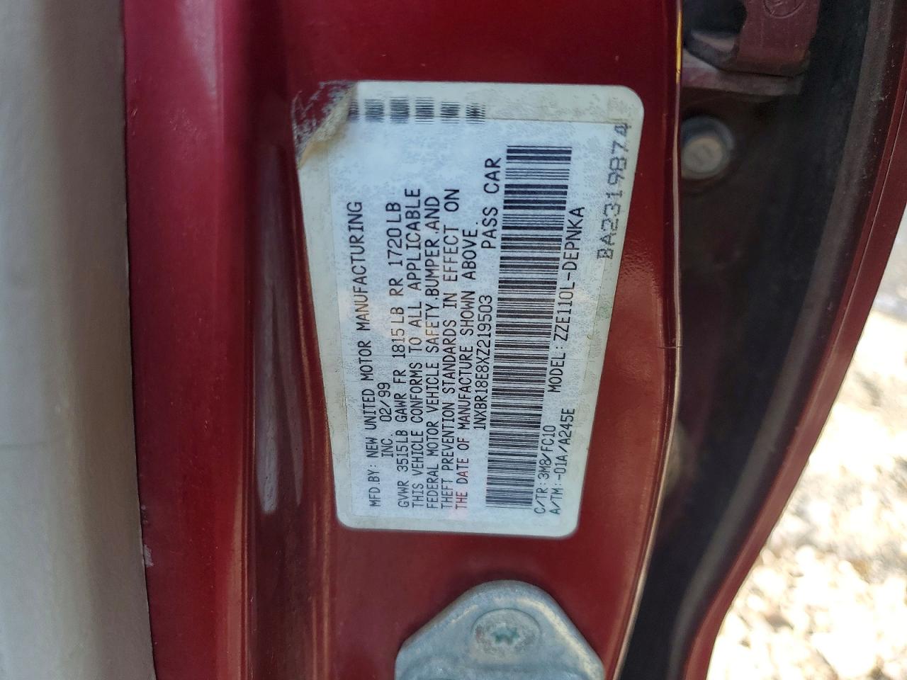 1999 TOYOTA COROLLA VE photo 13