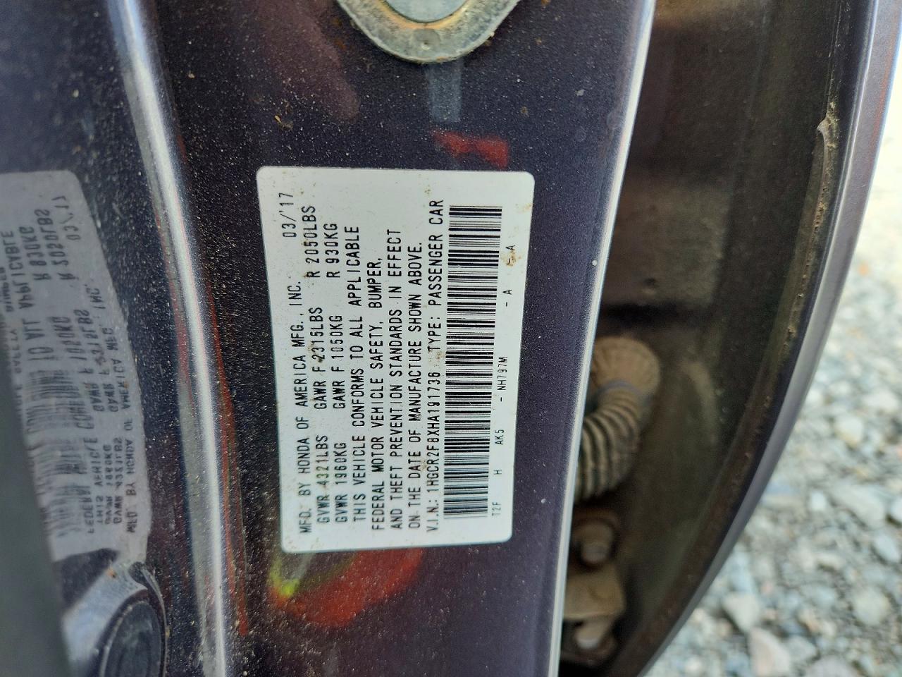 2017 HONDA ACCORD EXL photo 25