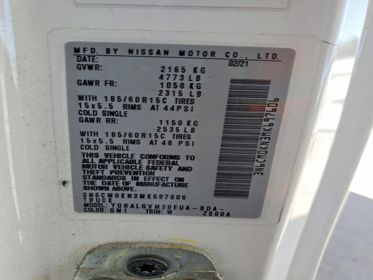 2021 NISSAN NV200 SV UTILITY / SERVICE VAN photo 25