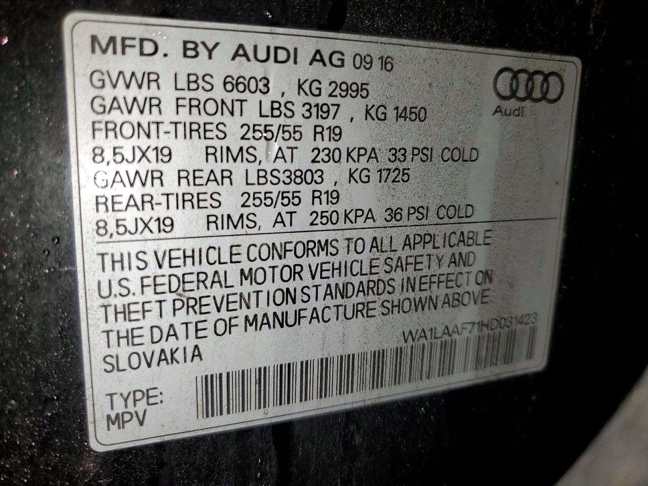 2017 AUDI Q7 PREMIUM PLUS photo 13
