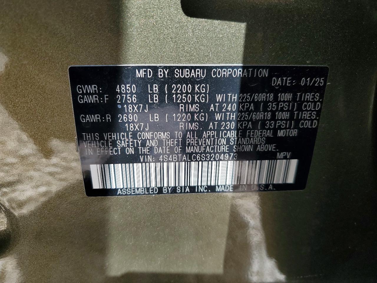 2025 SUBARU OUTBACK ONYX EDITION photo 13