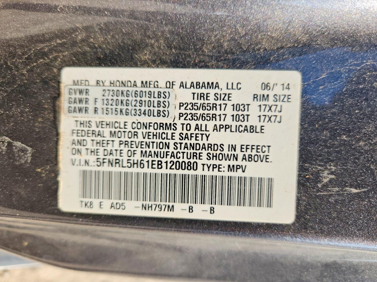 2014 HONDA ODYSSEY EXL photo 37