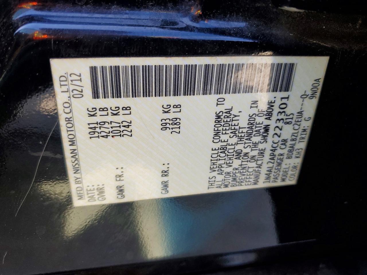 2012 NISSAN ALTIMA 2.5 photo 34