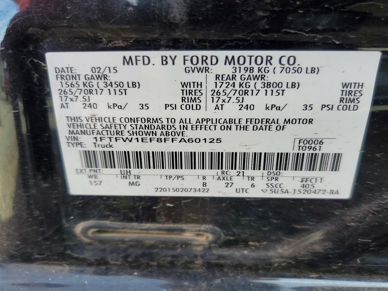 2015 FORD F150 SUPERCREW photo 12