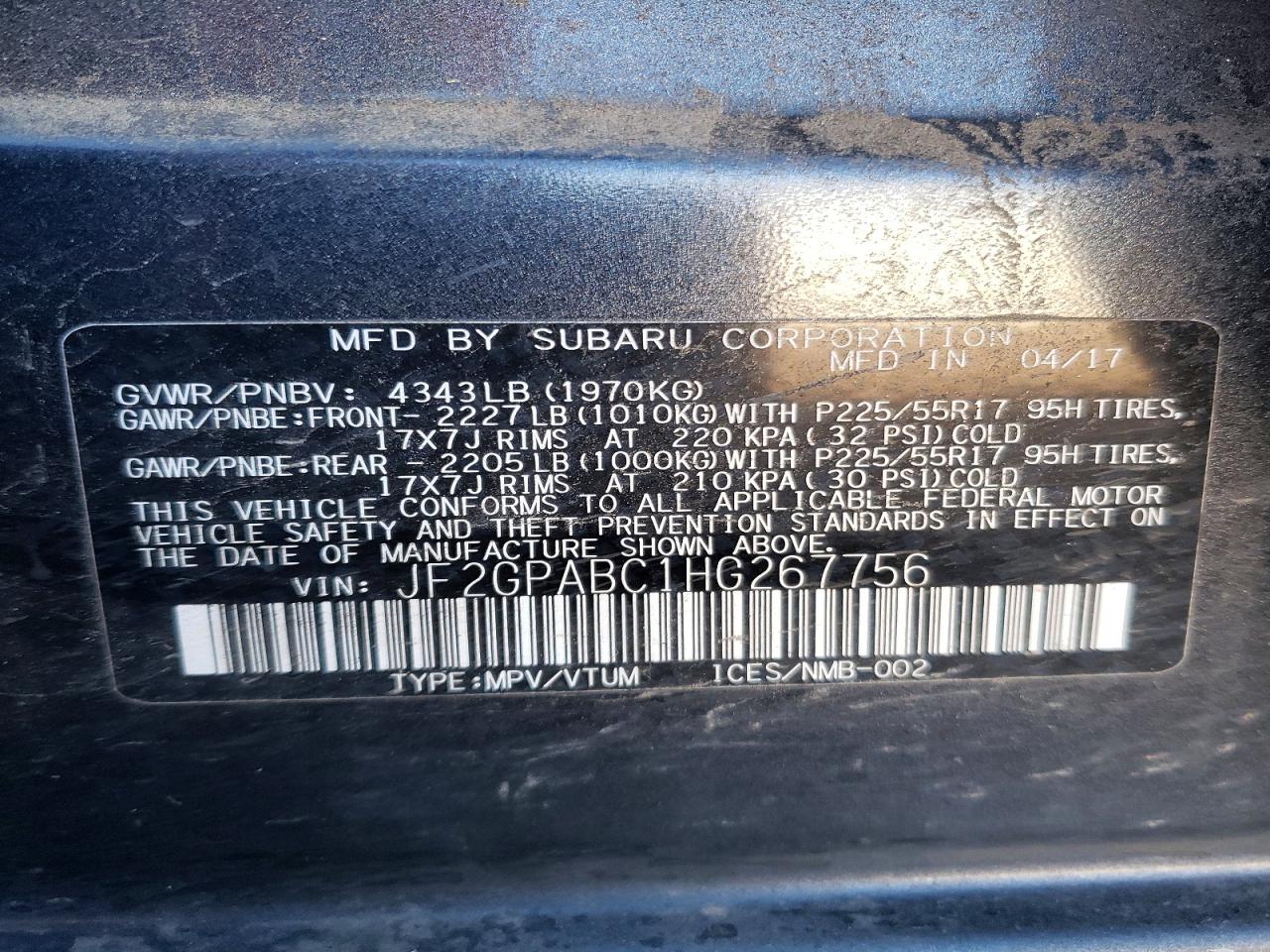 2017 SUBARU CROSSTREK PREMIUM photo 34