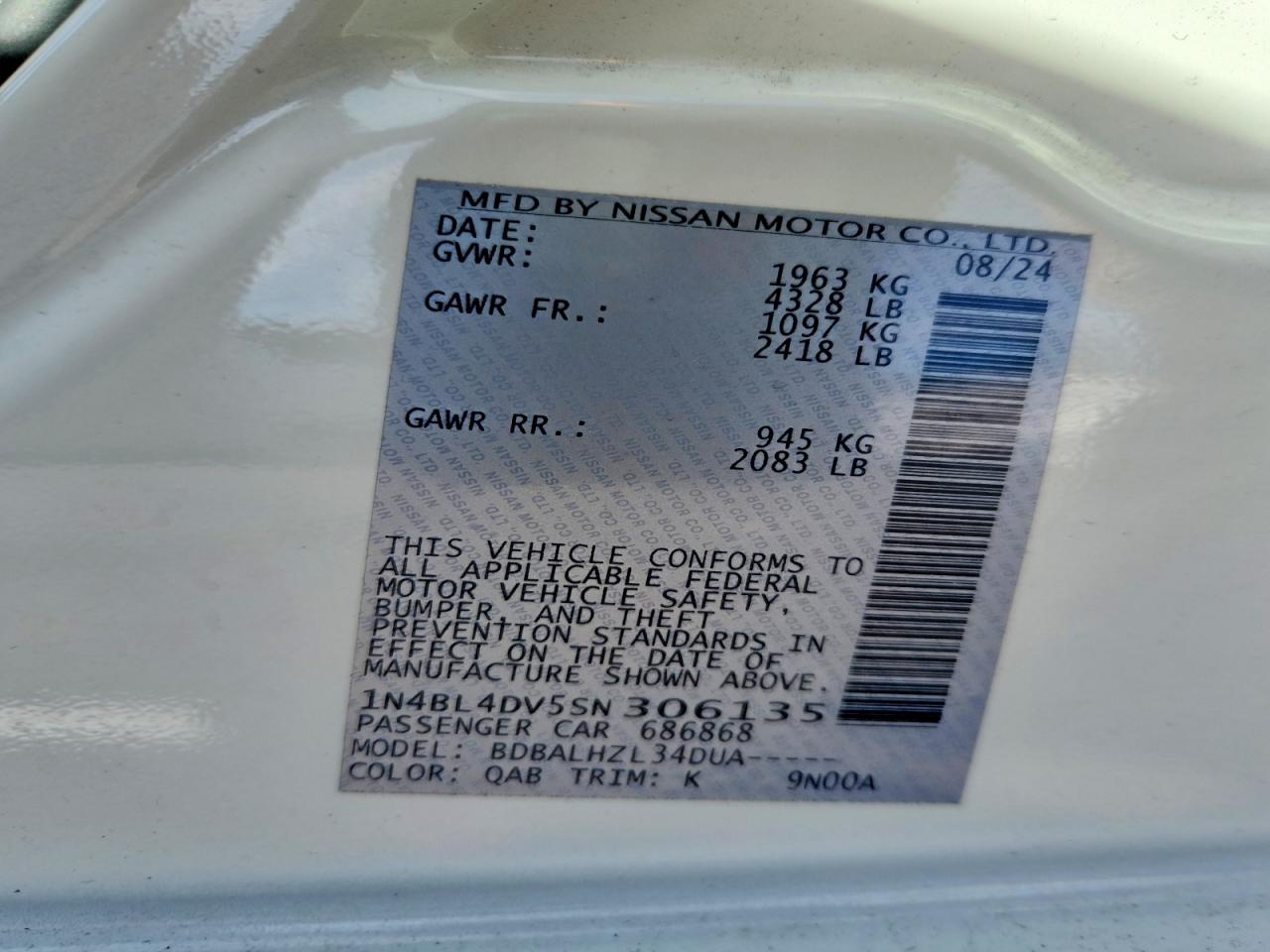 2025 NISSAN ALTIMA 2.5 SV photo 12