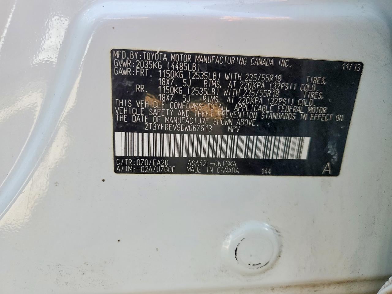 2013 TOYOTA RAV4 LIMITED photo 12